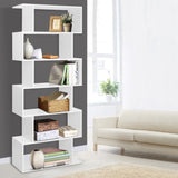 Artiss Bookshelf 6 Tiers - RIVA White FURNI-DIS-6T-WH