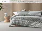Bianca Drake Green Cotton Sateen Quilt Cover Set King V442-BCA-QUILTCS-DRAKE-GREEN-KI