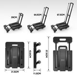 6-Wheel Folding Hand Truck Heavy Duty 227kg Capacity Collapsible Trolley with Elastic Strap V985-FOLDINGHANDCART