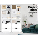 Artiss Bookshelf with Drawers - NANA White FURNI-G-MORE-02-WH-AB