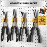ELEAD 5Pcs 11" Long Reach Needle Nose Pliers Set w/ Magnetic Racks&Roll-Up Pouch V465-70170