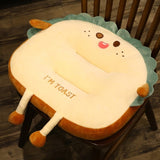 SOGA 2X Cute Face Toast Bread Cushion Stuffed Car Seat Plush Cartoon Back Support Pillow Home Decor SCUSHION042X2