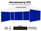 RED TRACK Accessory Pack for 6x3m Navy Blue Gazebo, includes Walls, Wheeled Carry Bag, Rechargeable V219-OTDGPKACCA6BL