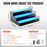 LED Lighted Liquor Bottle Display Bar Shelf RF & App Control 406mm 3-Step V952-ZTXLEDJPZSJ3GG3HZV3