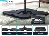 Instahut 3m Outdoor Umbrella w/Base Cantilever Beach Roma 360 Degree Tilt Grey UMB-ROMA-F-50N-GR