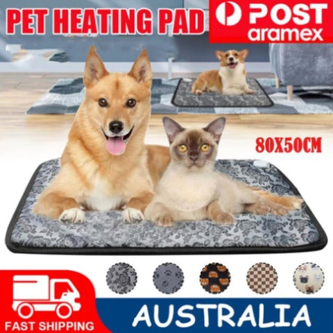 Waterproof Electric Pet Heat Pad Heated Heating Mat Blanket Dog Cat Bed 50X80CM V201-W12987718