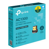 TP-Link Archer T1300U Nano AC1300 Nano Wireless MU-MIMO USB Adapter, 1201 Mbps 5 GHz 574 Mbps V1202-V2-NWTL-ARCHERT1300U-NA
