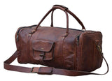 OVERNIGHT LEATHER DUFFLE BAG V742-M9666
