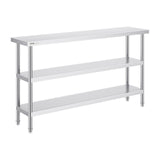 Stainless Steel Food Prep Table, 356 x 1524 x 864 mm Commercial Kitchen Worktable, with 2 Adjustable V952-CFBXGGZTSCGZFXOQBV0
