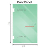 90x90cm Corner Frameless Shower Screen with Nickel U-Brackets and Floor U-Bracket and Brass Hinges, V63-875391
