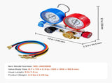 AC Manifold Gauge Set for R22 R404A R410A R12 Refrigerants, 4 Way AC Gauges with 1.5 m Hoses for V952-JXLMB4TLBDSTGNWO6001V0