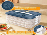 Food Storage Containers with Lids, Plastic Cookie Storage Containers Airtight, 4-Layer Stackable V1192-AZ-W-25165