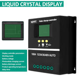 MPPT 36V/48V/24V/12V Solar Charge Controller Tools LCD Dual USB Lead Acid Lithium Batteries Quick V1107-127-61613-BLK-80A