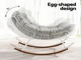 Gardeon Outdoor Rocking Chair Furniture Papasan Recliner Garden Patio Lounge Setting White ODF-ROCK-ST-WH