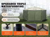 Pop Up Gazebo Tent, Pop-Up Screen Tent 6 Sided Canopy Sun Shelter with 6 Removable Privacy Wind V952-ZPSLTJLS10X1F6ZWMV0