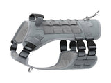 L size Grey Tactical Dog Harness for Large Dogs - Oxford Fabric No Pull Vest , Reflective Strips and V888-ELOSUNG56274-12