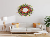 Artificial Spring Wreath 22 Inch Summer Wreaths for Front Door with Green Eucalyptus Leaves Pink V1258-DP02-C-1363