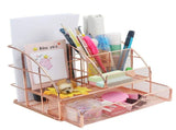 Cute Mesh Office Supplies Accessories Essentials Caddy with Drawer for Home & Office Desktop V1192-AZ-W-13517