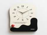 Abstract Modern Wall Clock - Silent Non-Ticking Decorative Clock with Wavy Design & Ceramic V888-ELOSUNG35436
