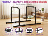 Everfit Dip Station Parallette Bars Home Gym Workout Stand Black PUB-A-SH02-BK