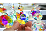 25PCS Chandelier Crystals Prism Replacement Suncatchers,38mm Rounded Pear Shape Crystals V1192-AZ-W-25972