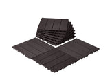 Interlocking Deck Tiles, 10 Pack,12"x12" 10 sq. ft Plastic Waterproof Outdoor Flooring All Weather V952-HDDBSL4TBTSZNBR2SV0