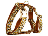 M Luxury 5 Piece Dog Harness and Collar Set Leopard Print with Leash Bow Tie & Waste Bag Holder Gold V888-ELOSUNG38964