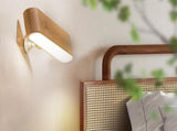 Battery Operated Wall Sconce Wooden Night Light Rotatable Cordless Wall Lamp V1263-JX-7406