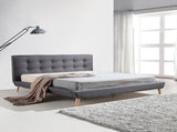 King Linen Fabric Deluxe Bed Frame Grey V63-819193