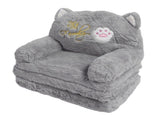 Kids Sofa for Baby Toddler Cute Cartoon Cat Convertible Armrest Chair Fold Out Couch Bed for Napping V1294-YM0901-3116230017312
