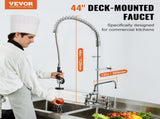 Commercial Faucet with Pre-Rinse Sprayer, 44" Height, 8" Center, 12" Swing Spout, Deck Mount Kitchen V952-JBSYCXSLTJBS3O1FMV0