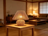 Elegant Boho Woven Table Lamp, Rattan Desk Lamp, Soft Lighting Cozy Atmosphere, Versatile Use V1192-AZ-W-24285