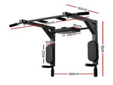 Everfit Pull Up Bar Dip Station Multi Gym 150kg Home Power Station Black Red PUB-A-6007-BK