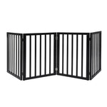 PaWz 4 Panels Wooden Pet Gate Dog Fence Black 600x 3MM PT1060-4-BK