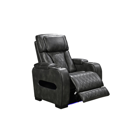 1 Seater Electric Air Leather Dark Grey Recliner V43-REC-EMP1RGR