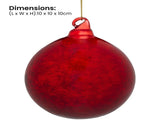 Christabelle Large Red Glass Baubles 6 Pcs with Faint Crackle Pattern Balls Christmas Tree Deco 112_YAN215S6