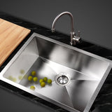 Cefito Kitchen Sink 60X45CM Stainless Steel Basin Single Bowl Silver SINK-6045-R010