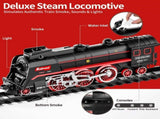 Model Train Set, Remote Control Train Toys with 3Way Smoke Locomotive, 5 Train Cars, Luxury Track V1107-CS-ZQHCGDTZ