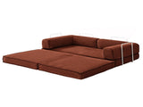 Artiss Convertible Folding Sofa Bed Orange SBED-E-FLD03-2S-OR-AB