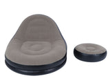 Modern Inflatable Folding Recliner Sofa Chair with Footstool for Living Room Balcony Garden V1294-YM0901-3116200046411