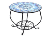 Metal Round Side Table Iron Decorative Patio Accent Table Outdoor Coffee Table for Garden Balcony V1294-YM0901-3116250020312