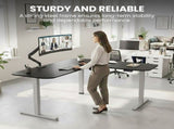FORTIA Corner Standing Desk, 160x140cm, 72-118cm Sit to Stand Up Electric Height Adjustable, Black V219-ADKCORFOR1BKSA