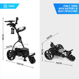 THOMSON E5000 Pro Lithium Golf Buggy, 36 Hole, Only 12kg, Easy Fold, Electric Motorised Buggy V219-GLFGBSTM6MLA