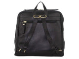 Pierre Cardin Rustic Womens Leather Backpack Bag Handbag Back Pack Travel - Black V563-PC_3213-BLACK