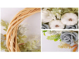 Autumn Pumkin Wreath with Ribbon Artificial Floral Wreath for Front Door Thanksgiving Festival V1294-YM0901-240517HL05-1