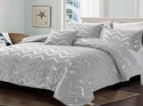Light Grey Palermo Leaf Quilt / Doona / Duvet Cover set V745-AQ082015Q3