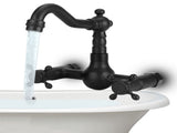 Copper Wall Mounted Bathroom Faucet Dual Handles Bathtub Hot Cold Water Mixer TapB Type Gourd Shaped V1294-YM0901-3112200107012