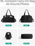 Gym Bag for Women, Lightweight Puffer Duffle Bag 2-PC Travel Bag, 31L Weekender Overnight Bag V1258-DP02-F-10