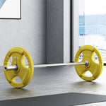 Everfit Barbells 46KG 120CM Dumbbell Barbell Plate Weight Lifting Home Gym Yellow FIT-K-DB-SET-46KG