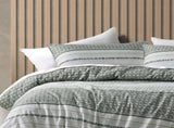 Bianca Drake Green Cotton Sateen Quilt Cover Set King V442-BCA-QUILTCS-DRAKE-GREEN-KI